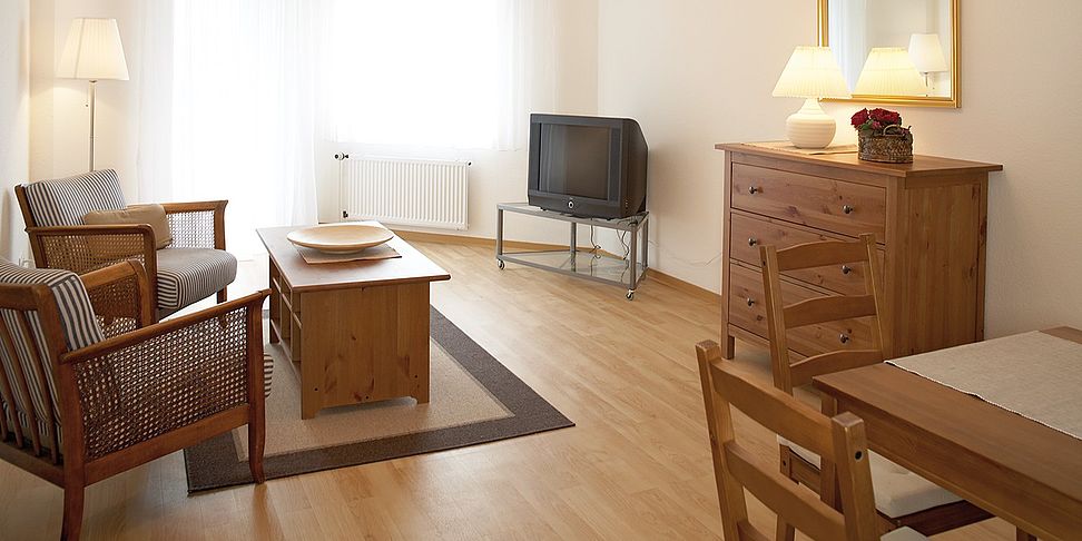 Besuch empfangen im Gaesteappartement des betreuten Wohnens Wedel