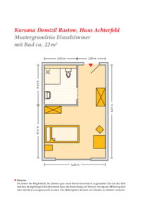 Grundrissbeispiel Einzelzimmer
