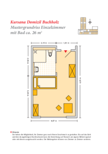 Grundrissbeispiel Einzelzimmer