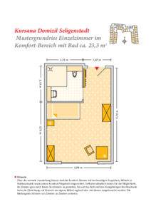 Grundrissbeispiel Einzelzimmer Komfort-Wohnbereich
