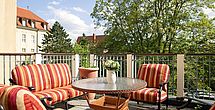 Die sonnige Terrasse im betreuten Wohnen Hannover