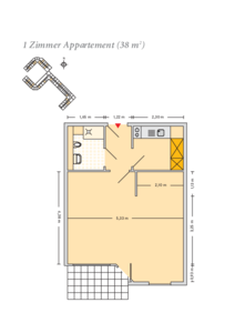 1 Zimmer (38 qm)