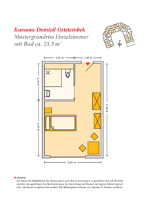 Grundrissbeispiel Einzelzimmer
