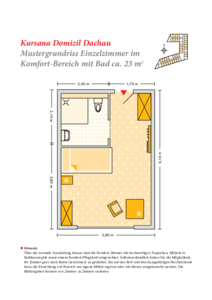 Grundrissbeispiel Einzelzimmer