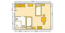 Pflegeheim Pullach mit Beispielgrundriss Doppelzimmer