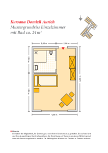 Grundrissbeispiel Einzelzimmer