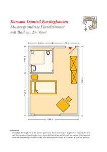 Grundrissbeispiel Einzelzimmer