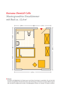 Grundrissbeispiel Einzelzimmer