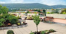 Schöner Ausblick von der Terrasse im betreuten Wohnen Aalen