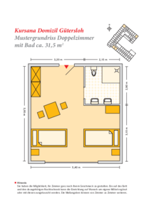 Grundrissbeispiel Doppelzimmer