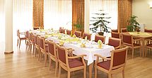 Das einladende und stilvolle Restaurant im Pflegeheim Reichenbach