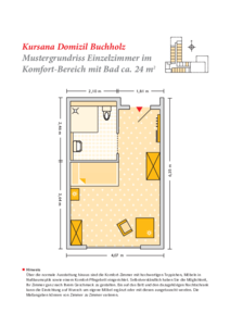 Grundrissbeispiel Einzelzimmer Komfort-Wohnbereich