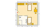 Pflegeheim Kaiserslautern mit Beispielgrundriss Doppelzimmer.