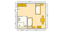 Pflegeheim Wittenberg mit Beispielgrundriss Doppelzimmer