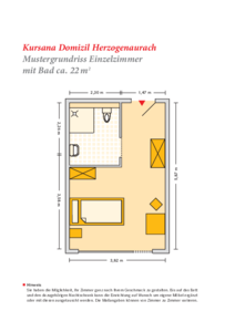Grundrissbeispiel Einzelzimmer