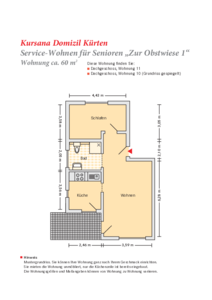 Service Wohnen im Haus 1, Wohnung Nr. 10, 11 (ca. 60 qm) 