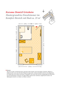 Grundrissbeispiel Einzelzimmer Komfort-Wohnbereich