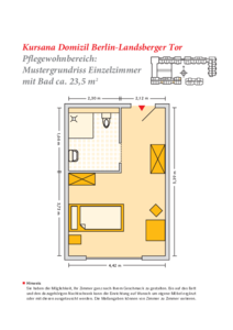 Grundrissbeispiel Einzelzimmer