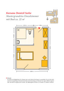 Grundrissbeispiel Einzelzimmer