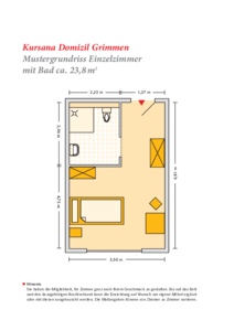 Grundrissbeispiel Einzelzimmer